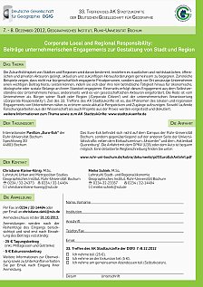 33. T REFFEN DES  AK S TADTZUKÜNFTE DER  D EUTSCHEN  G ESELLSCHAFT FÜR  G EOGRAPHIE Programm