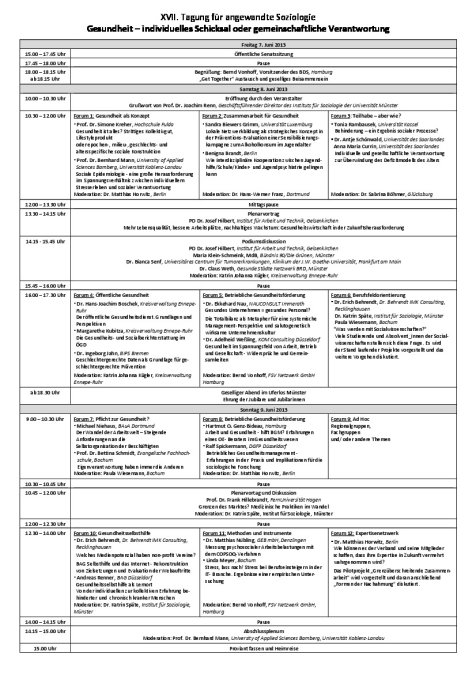 Gesundheit – individuelles Schicksal oder gemeinsch aftliche Verantwortung 