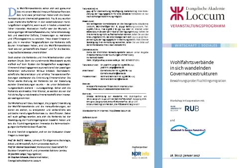 Veranstaltungsprogramm Wohlfahrtsverbände in sich wandelnden Governancestrukturen