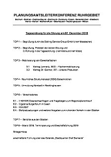Tagesordnung Planungsamtsleiterkonferenz  07.12.18