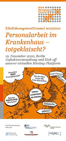 Die Titelseite des Programms enthält im unteren Teil ein ockerfarben hinterlegtes, mit schwarzen Linien comicähnlich gezeichnetes Bild, bei der ein Mann einen riesigen Stein in Form eines Coronavirus mit der Aufschrift 