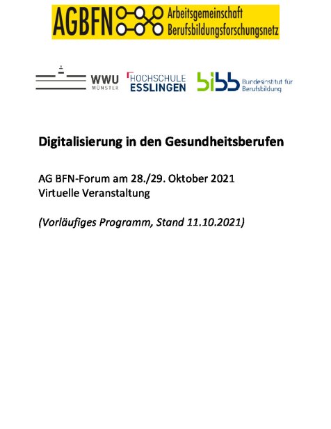 Digitalisierung in den Gesundheitsberufen