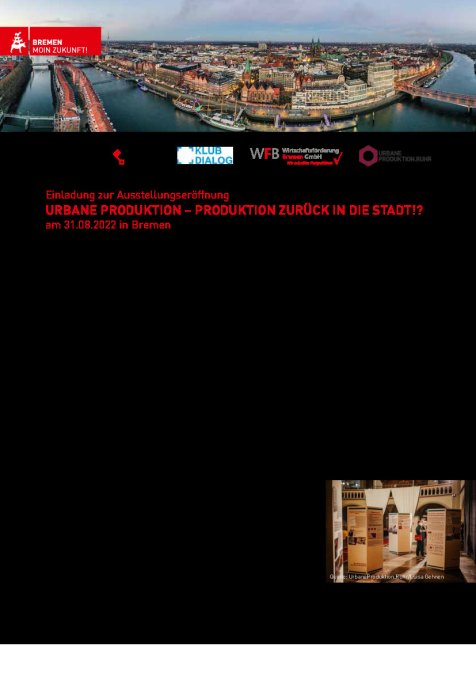 Einladung Ausstellung Urbane Produktion 31.08.22