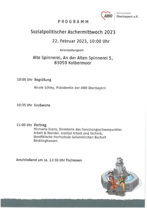 Programm Sozialpolitischer Aschermittwoch 2023