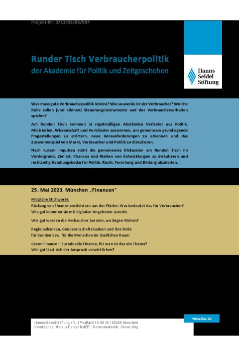 Runder Tisch Verbraucherpolitik Programm 250523
