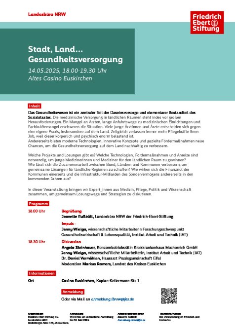 Stadt, Land... Gesundheitsversorgung