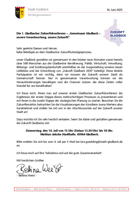 Einladung Gladbecker Zukunftskonferenz 10072025