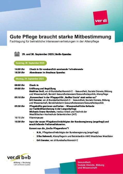 Altenpflege-Tagung Flyer ver.di 290925